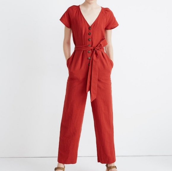 Madewell Burnt Orange Jumpsuit - Picture 1 of 7